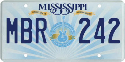 MS license plate MBR242