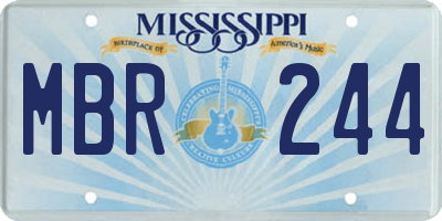 MS license plate MBR244