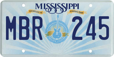MS license plate MBR245