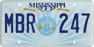 MS license plate MBR247
