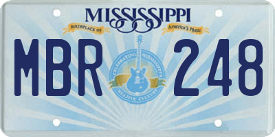 MS license plate MBR248