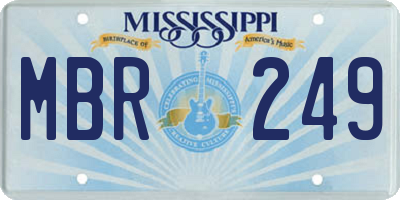 MS license plate MBR249
