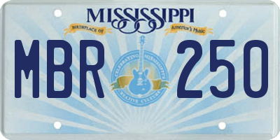 MS license plate MBR250