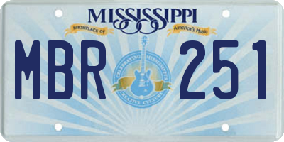 MS license plate MBR251