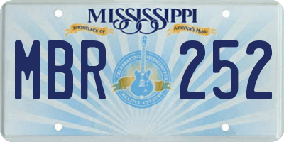MS license plate MBR252