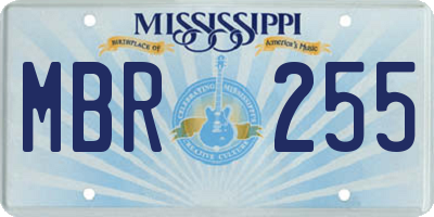 MS license plate MBR255