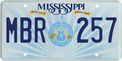 MS license plate MBR257