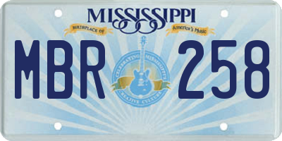 MS license plate MBR258