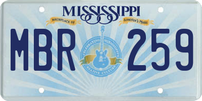 MS license plate MBR259