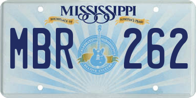 MS license plate MBR262