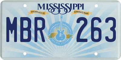 MS license plate MBR263