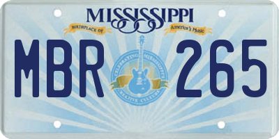 MS license plate MBR265