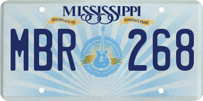 MS license plate MBR268