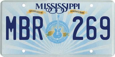 MS license plate MBR269