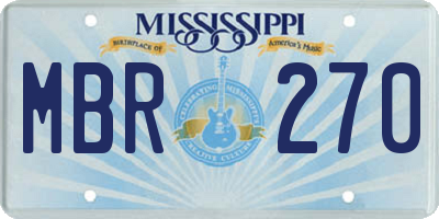 MS license plate MBR270