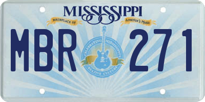 MS license plate MBR271