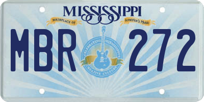 MS license plate MBR272