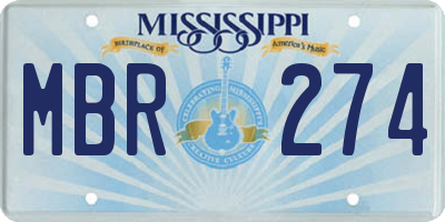 MS license plate MBR274