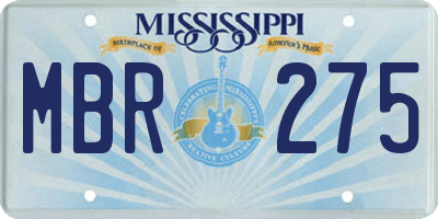 MS license plate MBR275