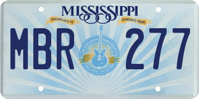 MS license plate MBR277