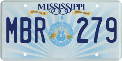MS license plate MBR279