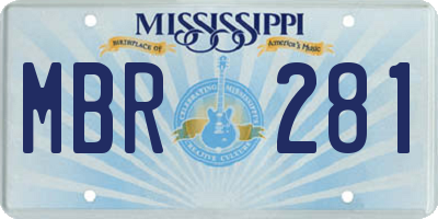 MS license plate MBR281