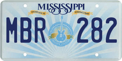 MS license plate MBR282