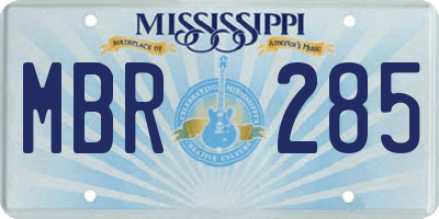 MS license plate MBR285