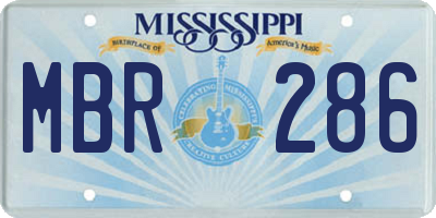 MS license plate MBR286