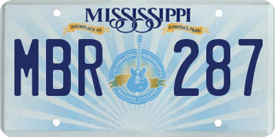 MS license plate MBR287