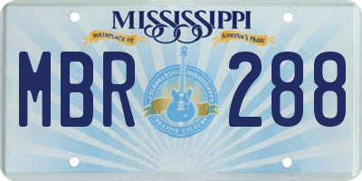 MS license plate MBR288