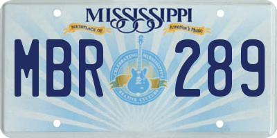 MS license plate MBR289