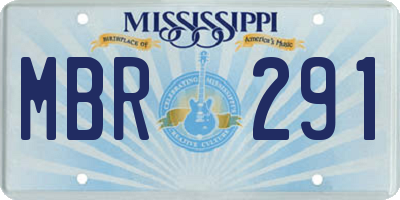MS license plate MBR291