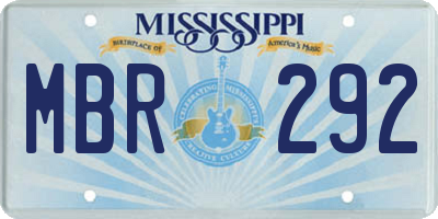 MS license plate MBR292