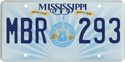 MS license plate MBR293