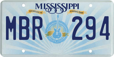 MS license plate MBR294