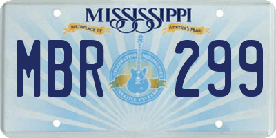 MS license plate MBR299
