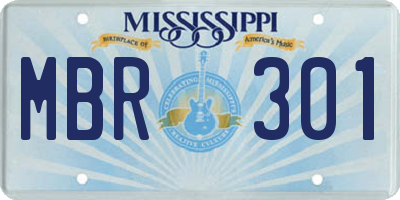 MS license plate MBR301
