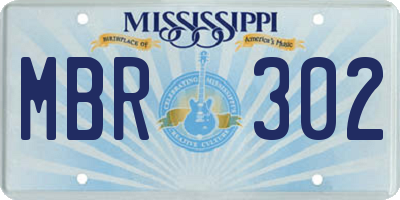 MS license plate MBR302