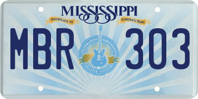 MS license plate MBR303