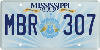 MS license plate MBR307