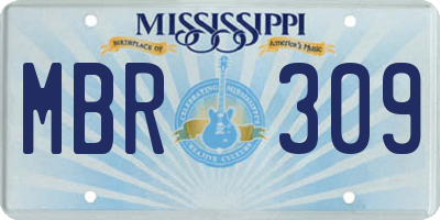 MS license plate MBR309