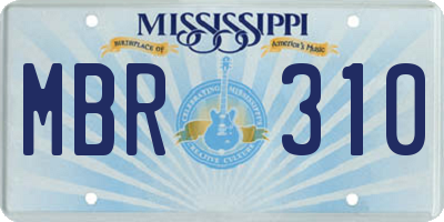 MS license plate MBR310