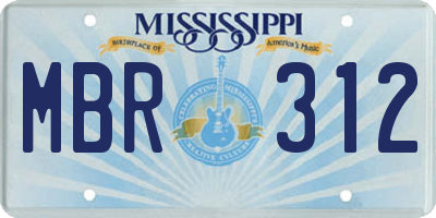 MS license plate MBR312
