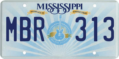 MS license plate MBR313