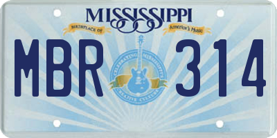 MS license plate MBR314