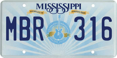MS license plate MBR316