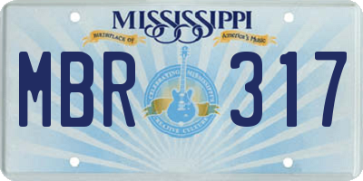 MS license plate MBR317