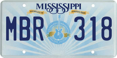 MS license plate MBR318