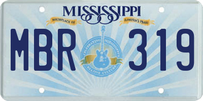 MS license plate MBR319